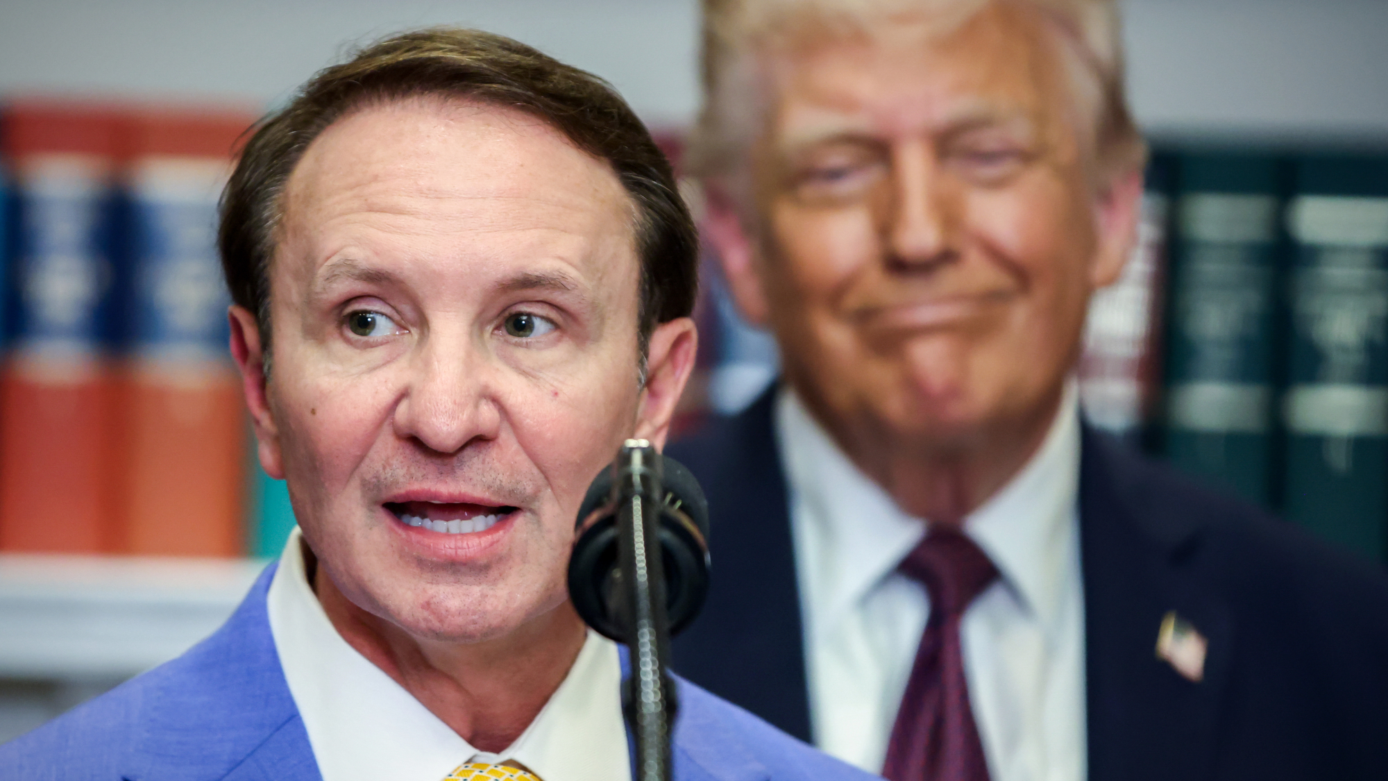 Lousiana Gov. Jeff Landry (R) and President Donald Trump