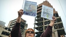Protesters demonstrates against planned Trump-branded hotel complex in Serbia on site of NATO bombing